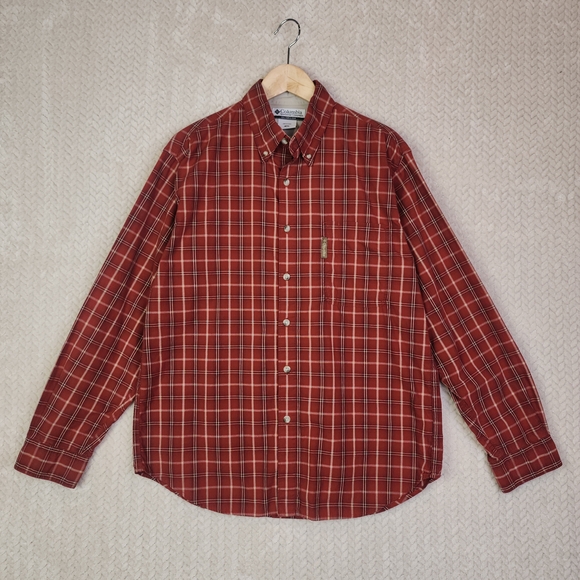 Columbia Other - Columbia Plaid Long Sleeve Red/White Button-Down Shirt Men's M